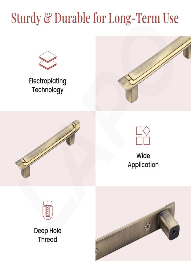 LAPO 4 Inch Pull Handles for Kitchen Cabinets & Drawers, Sleek Antique/Gold Window Drawer Handles for Almirah and Cupboard (96mm, Antique/Gold Finish, Pack of 2) - Image 4